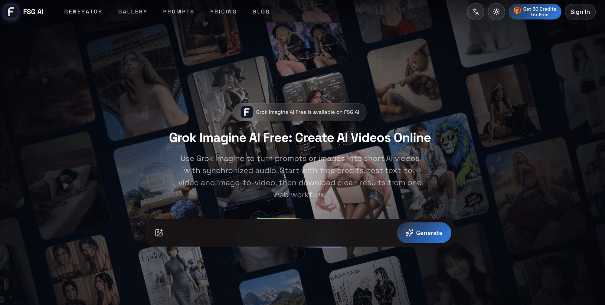 Grok Imagine Free Generator - FSG AI