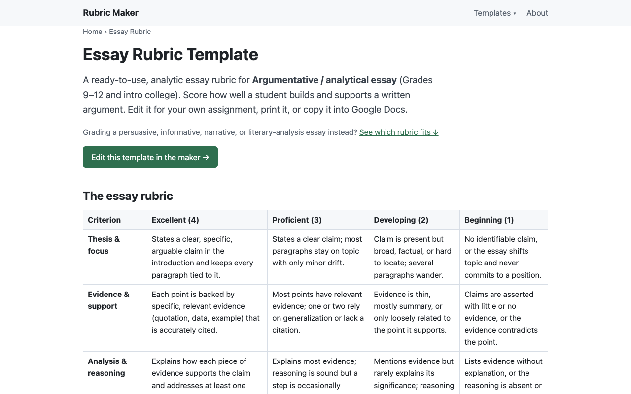 Rubric Maker