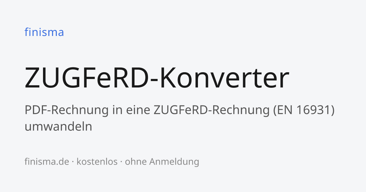 finisma ZUGFeRD-Konverter