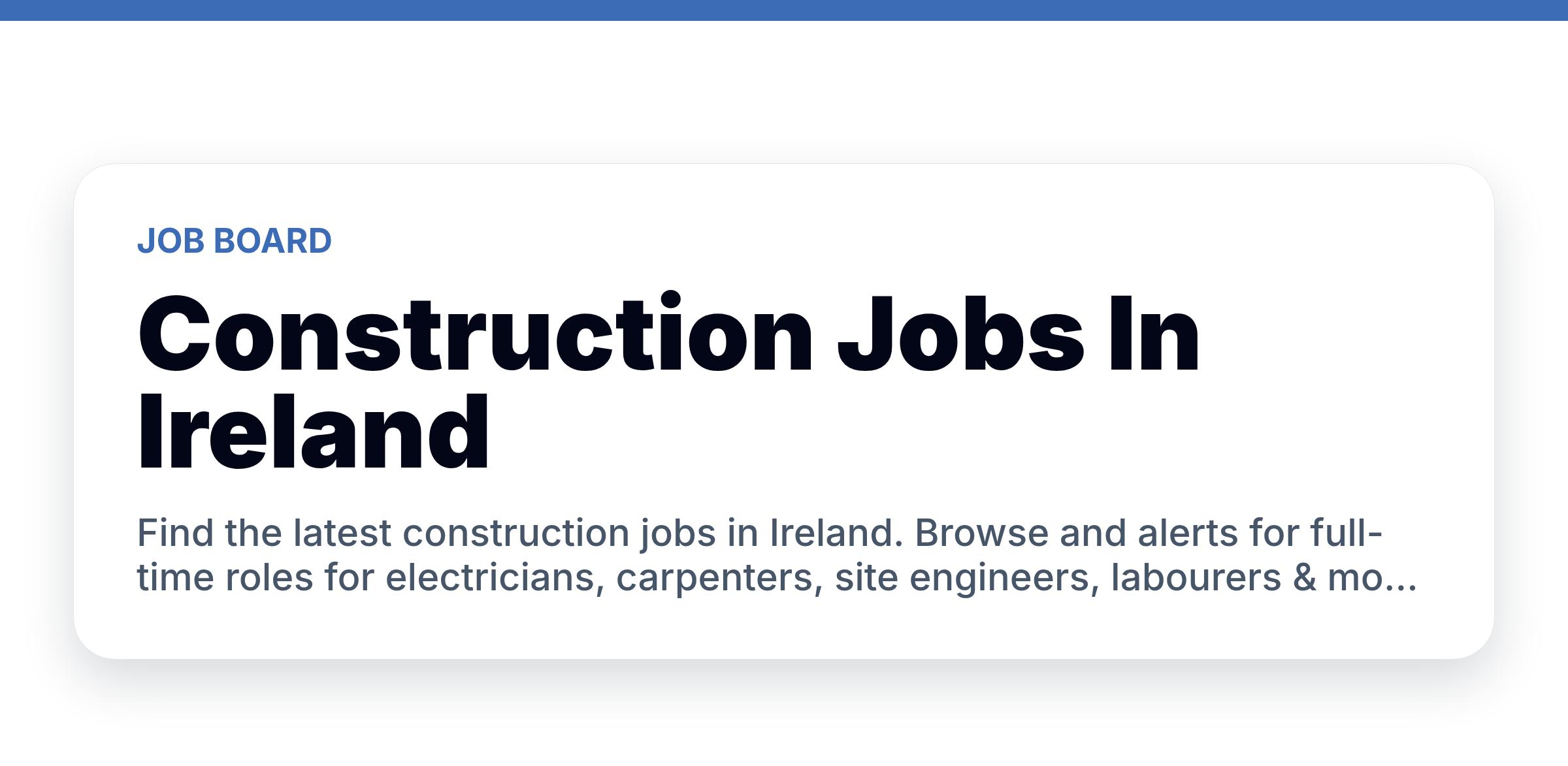 Construction Jobs Ireland