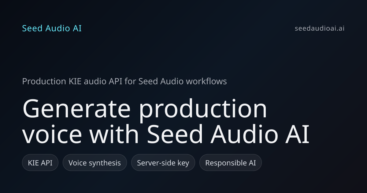 Seed Audio AI