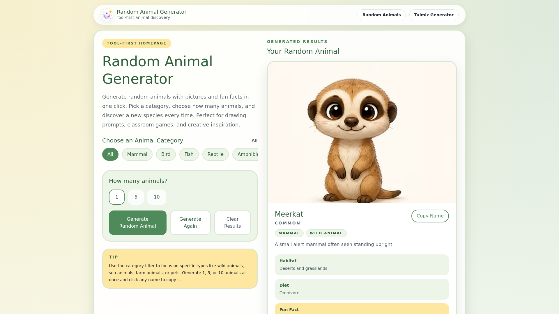 Random Animal Generator