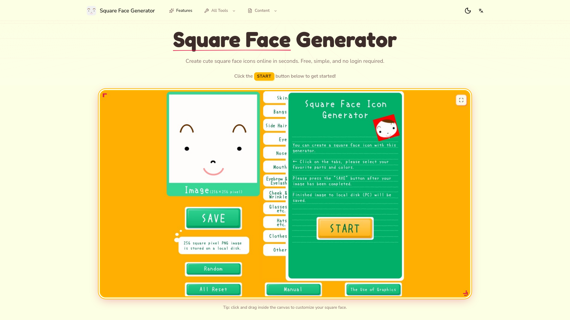 Square Face Generator