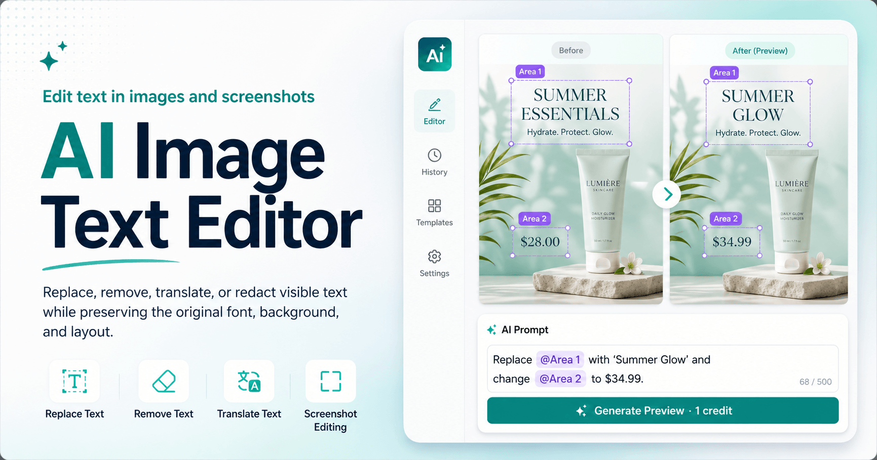 AI Image Text Editor