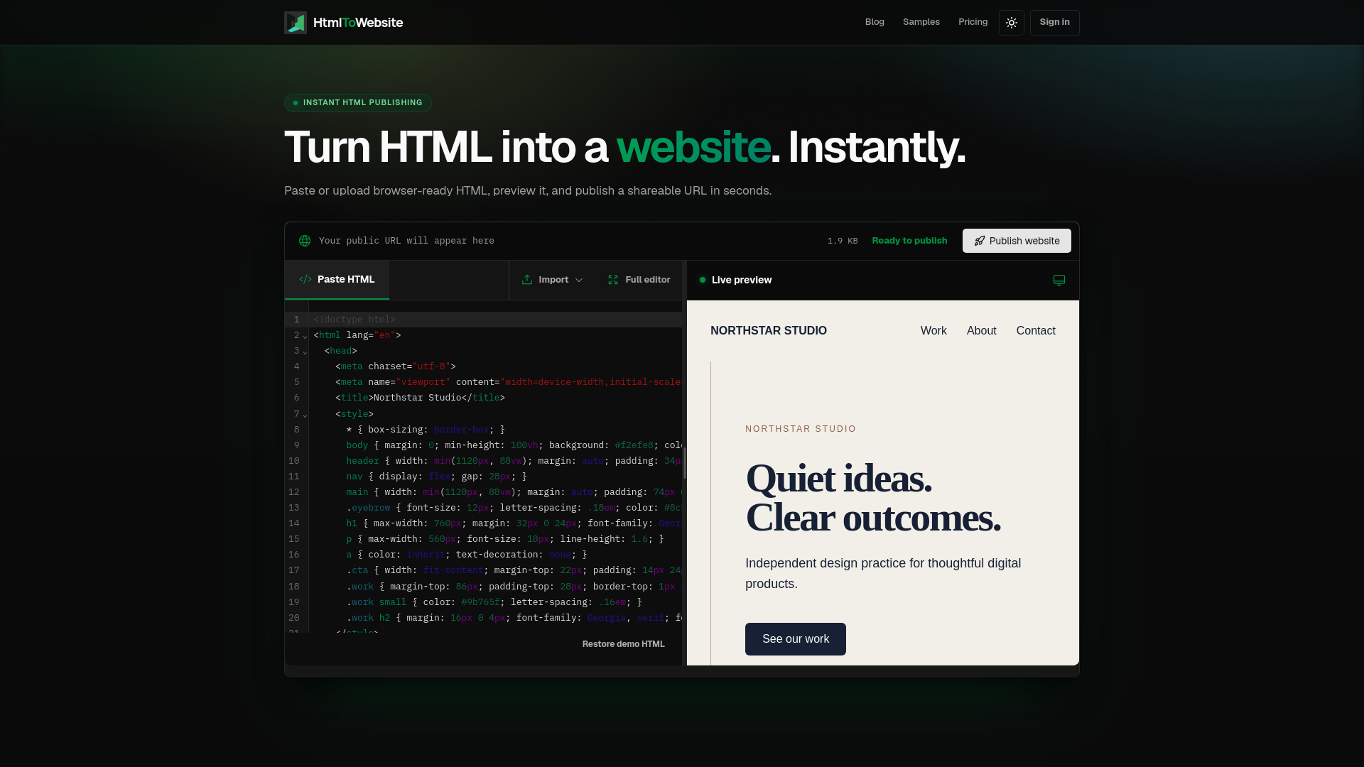 HtmlToWebsite