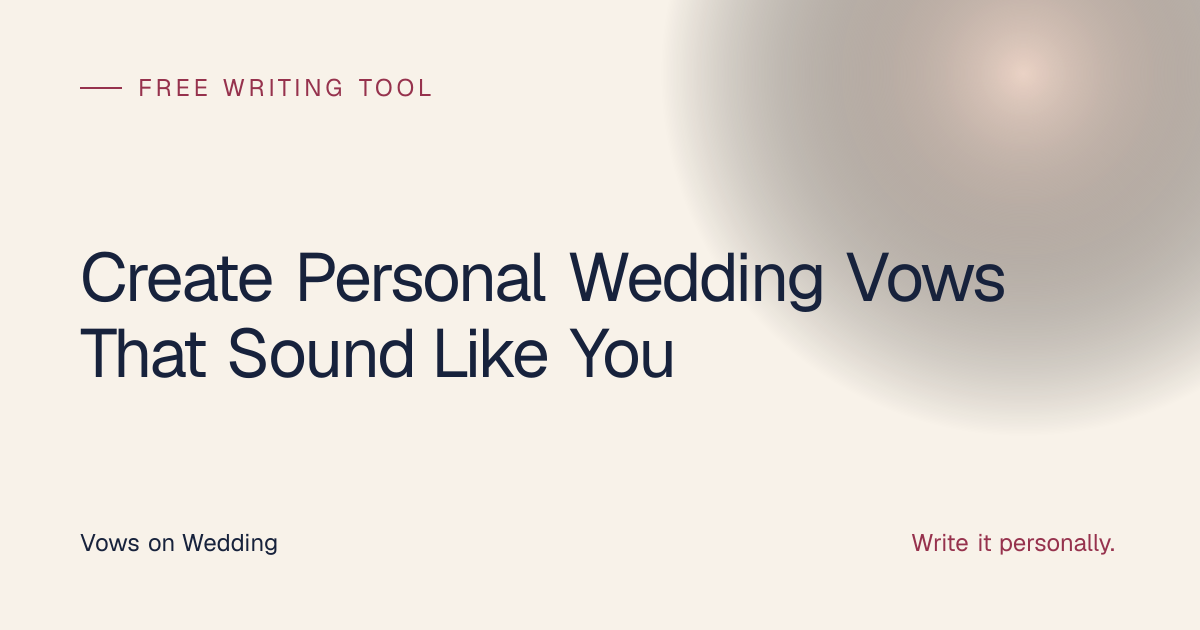 Vows on Wedding Generator