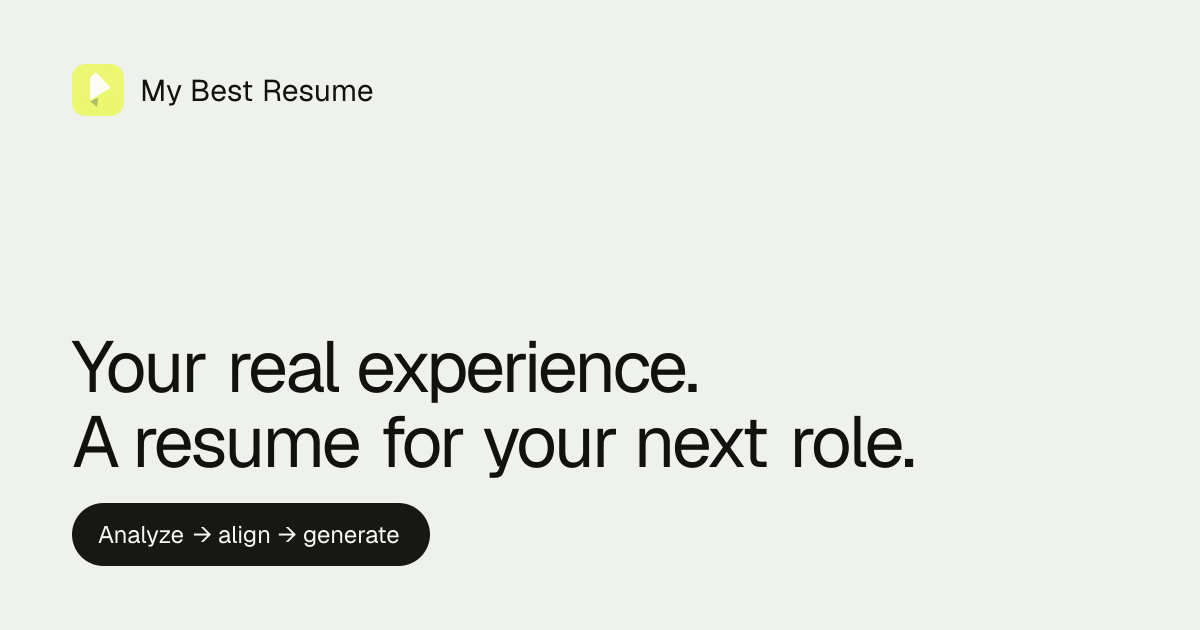 My Best Resume