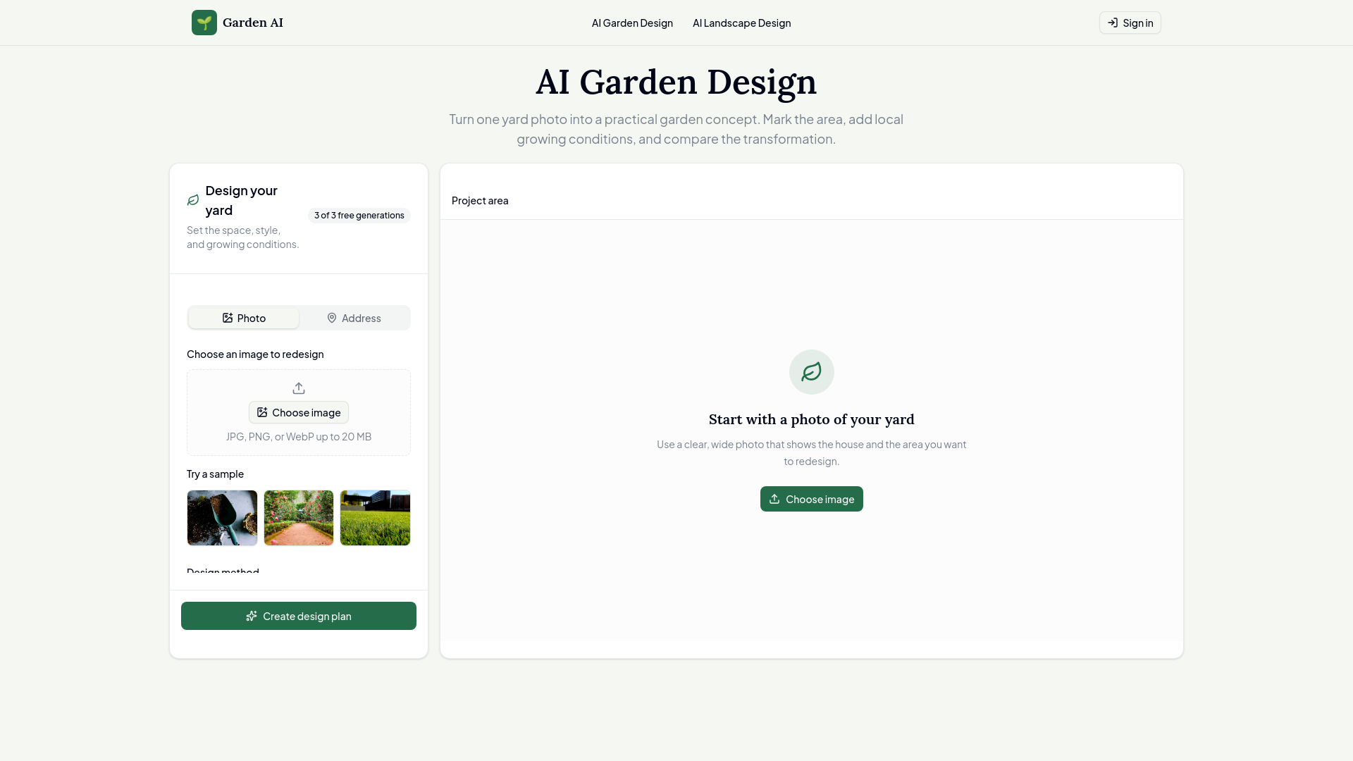 AI Garden Design