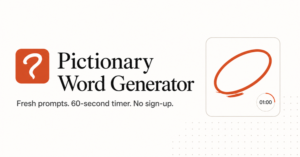 Pictionary Word Generator
