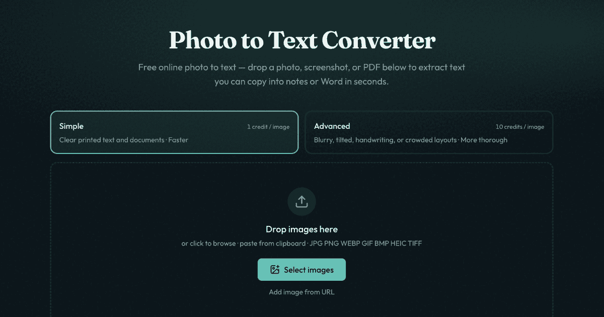 Photo to Text Converter