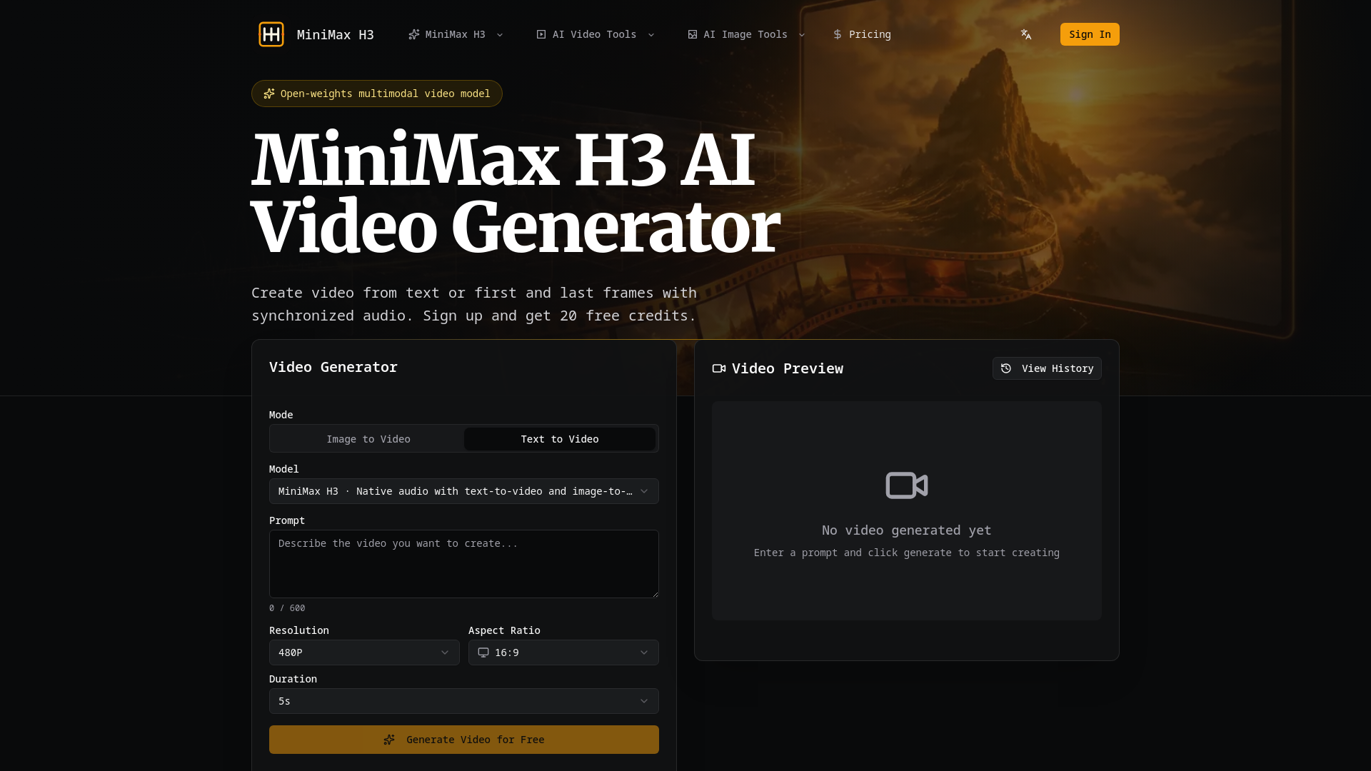 MiniMax H3 AI Video Generator