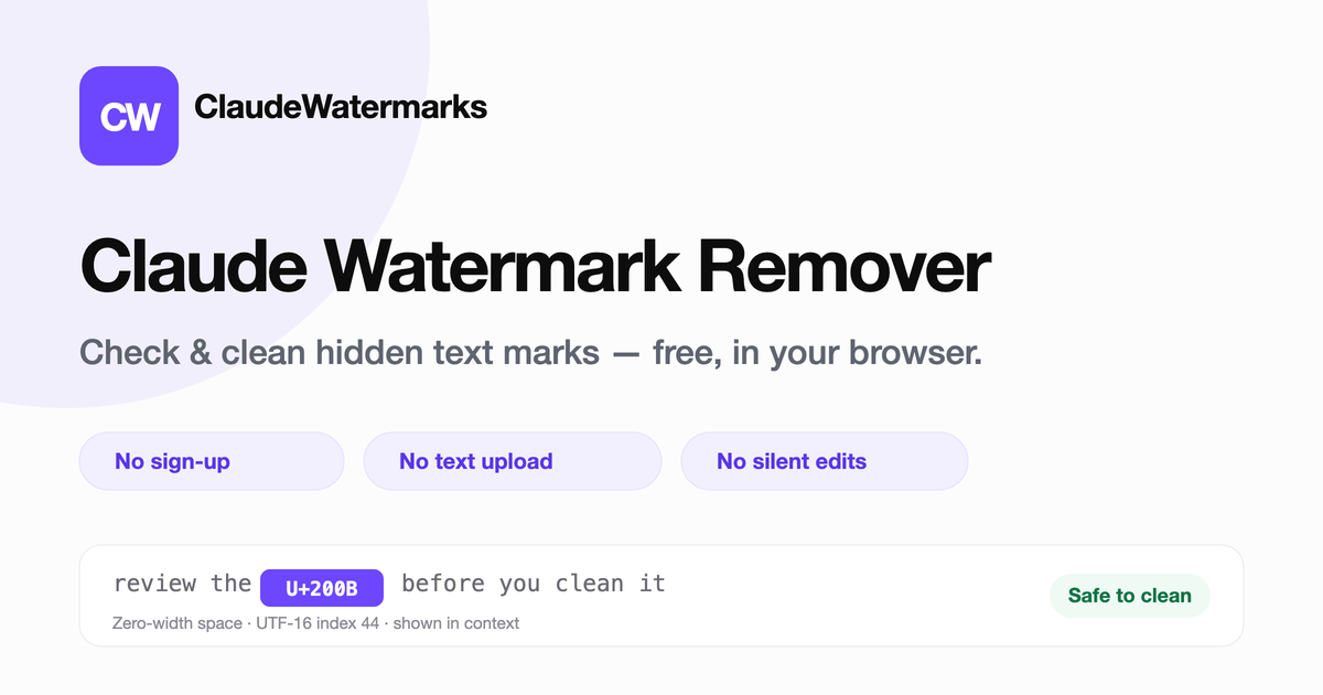 Claude Watermark Remover