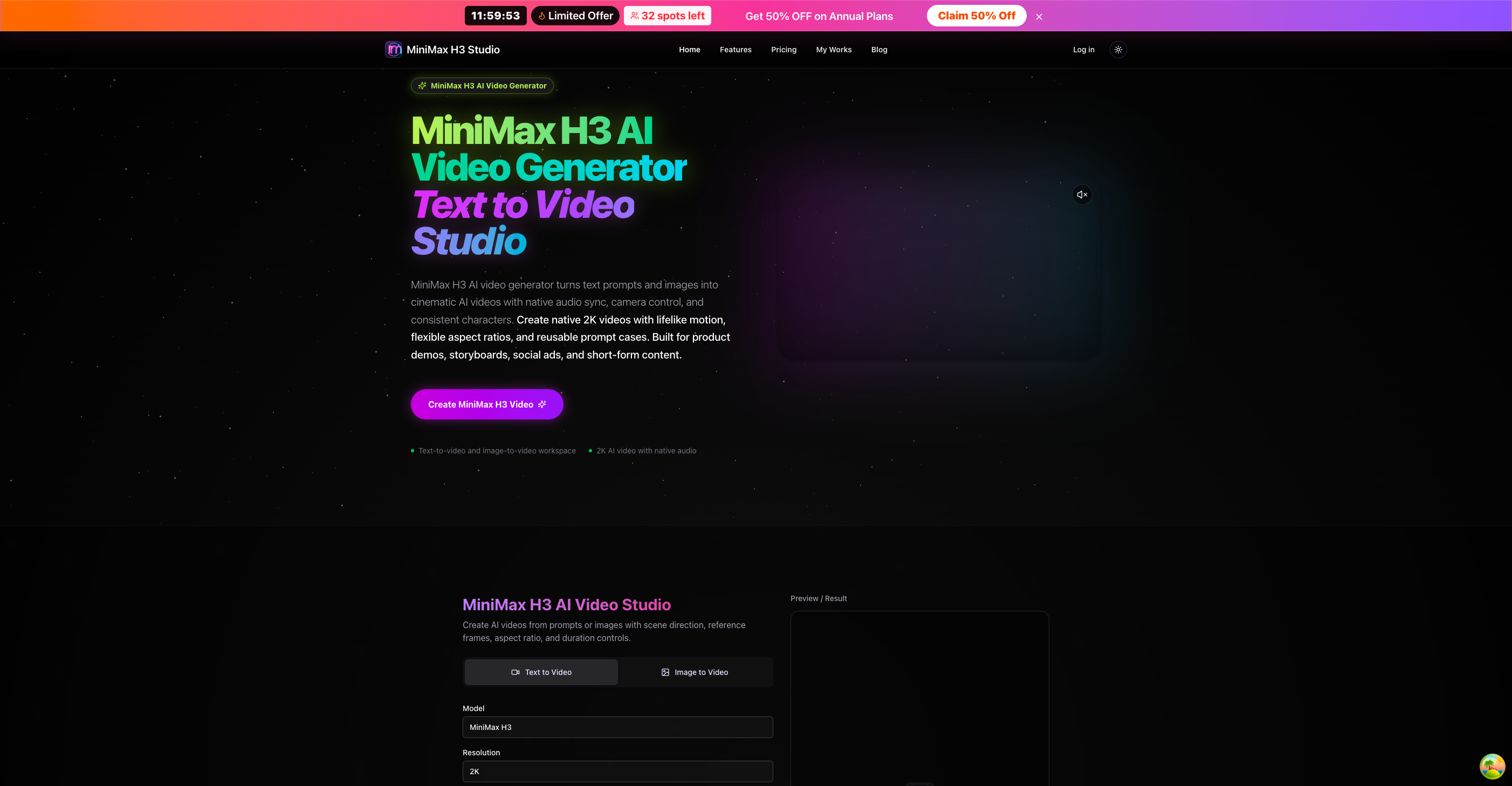 MiniMax H3 AI Video Generator
