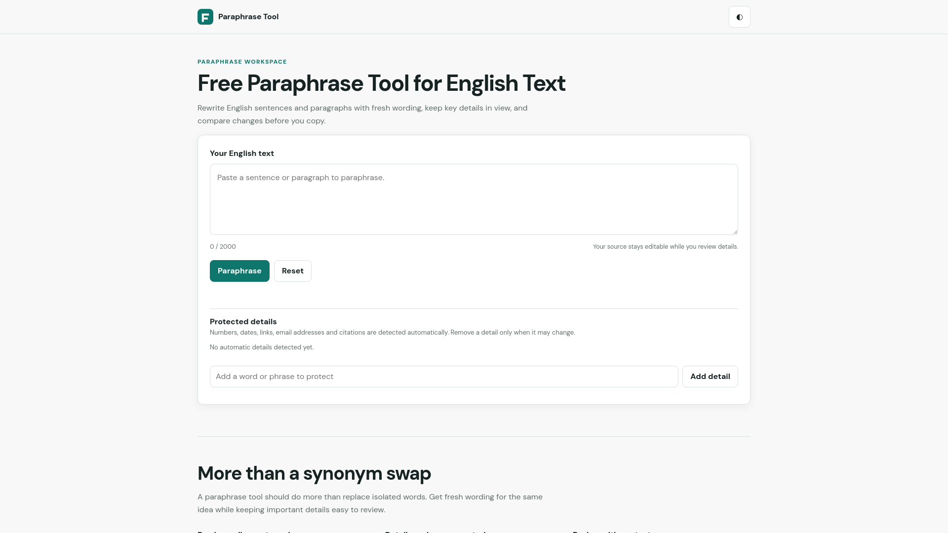 Paraphrase Tool