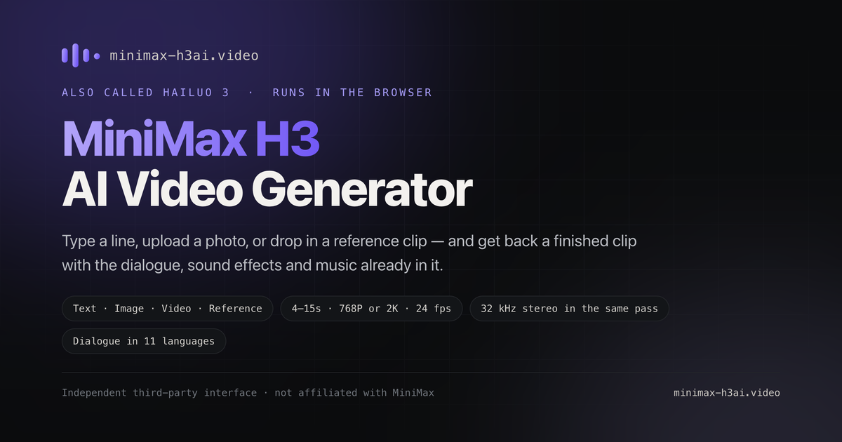 MiniMax H3 AI Video Generator